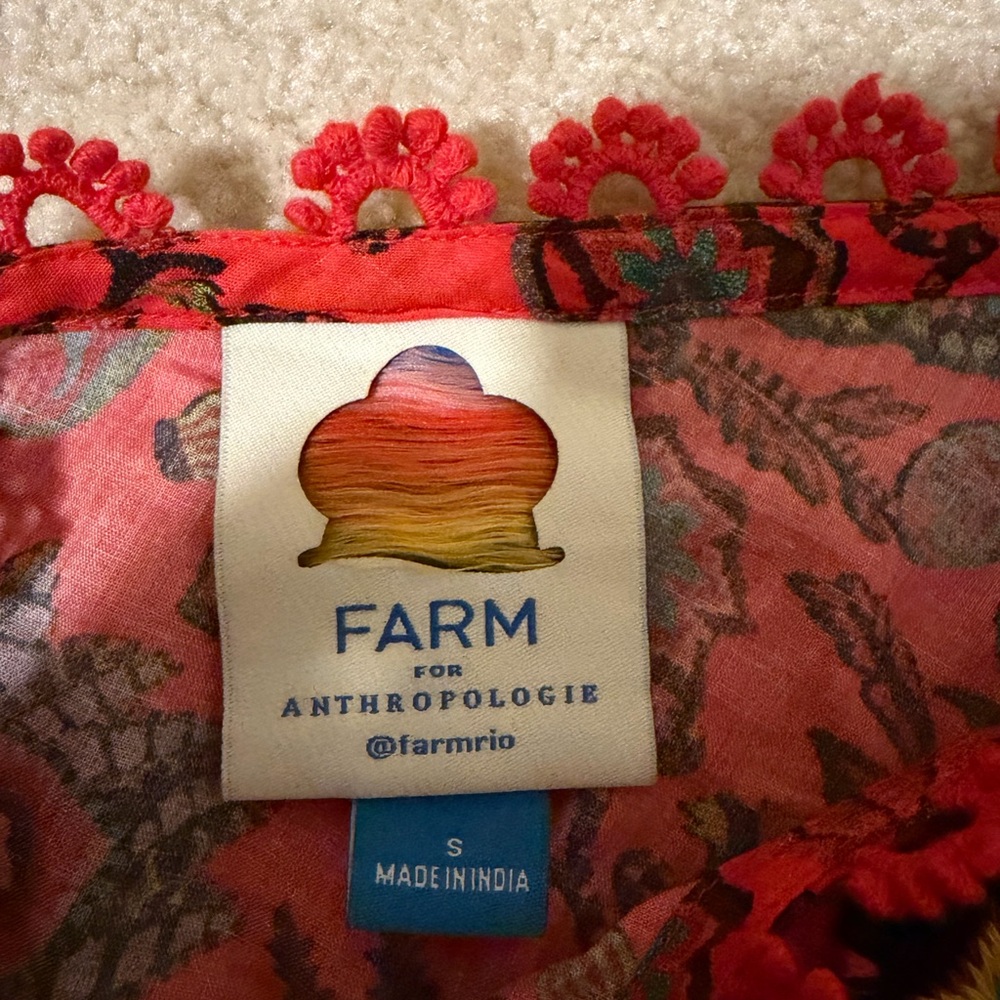 FARM Rio Red Patterned One-Shoulder Crop Top - Picture 7 of 7